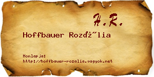 Hoffbauer Rozália névjegykártya